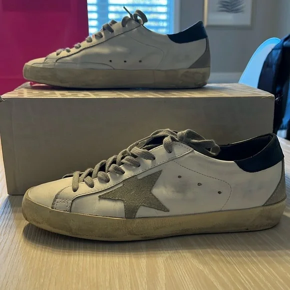 Golden Goose White and Blue Women's Sneakers - Picture 3 of 6